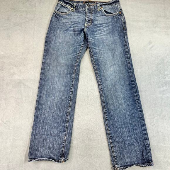 Krew Jeans‎ Mens  K Slim Button Fly Blue Denim Pants Office Work Commute 30x29 - Picture 1 of 9